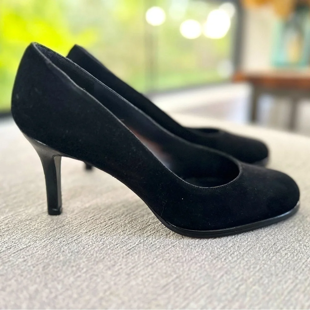 NEW Stuart Weitzman Black Suede Platform Stiletto Pumps Size 7m